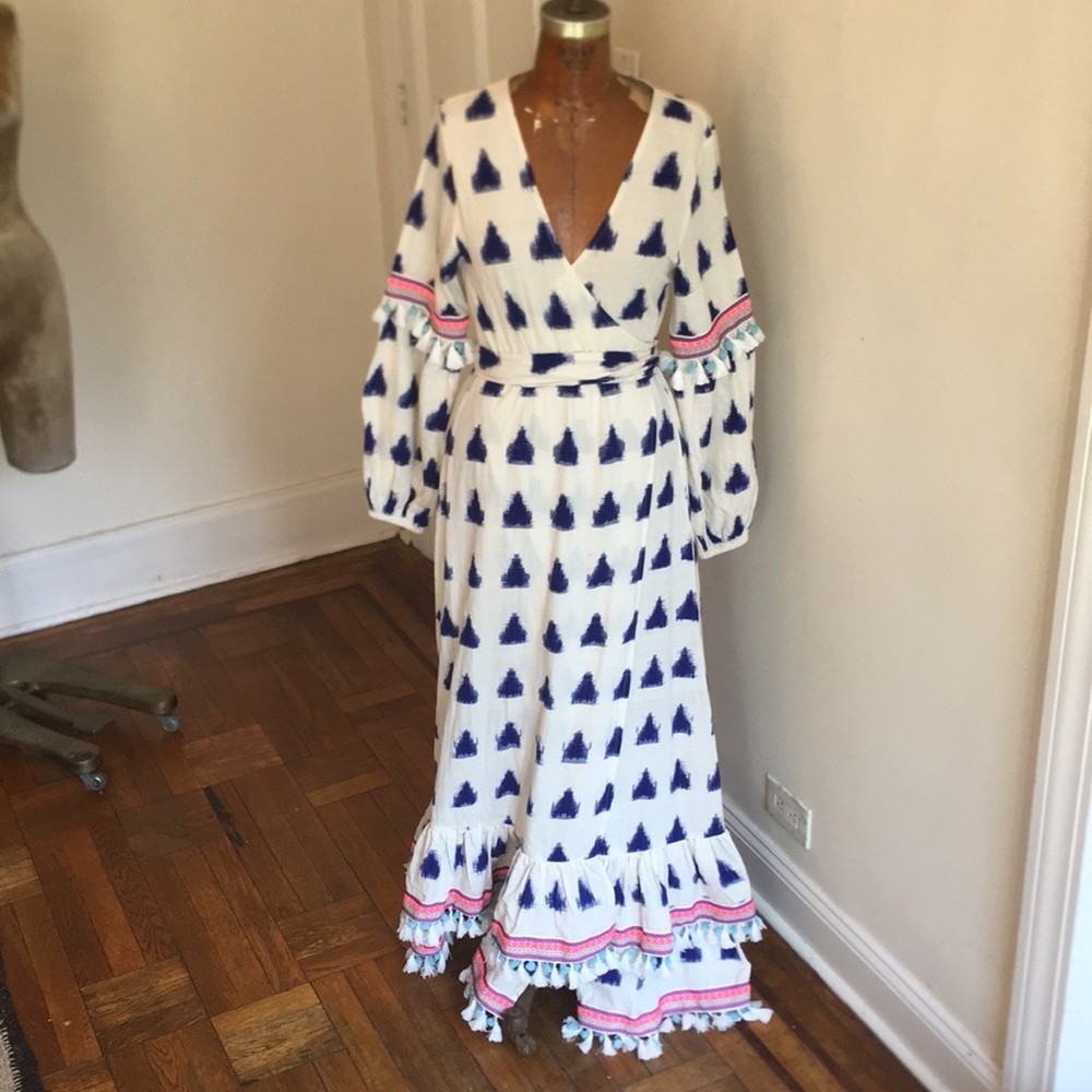 Tessora “Elena” wrap around Maxi Dress